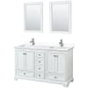 White / White Cultured Marble Top / Polished Chrome Hardware