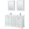 White / White Cultured Marble Top / Polished Chrome Hardware