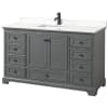 Dark Gray / White Quartz Top / Matte Black Hardware