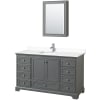 Dark Gray / White Cultured Marble Top / Polished Chrome Hardware