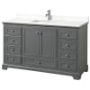 Dark Gray / White Quartz Top / Polished Chrome Hardware