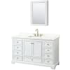 White / Giotto Quartz Top / Brushed Gold Hardware