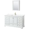 White / White Cultured Marble Top / Brushed Gold Hardware