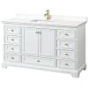 White / White Quartz Top / Brushed Gold Hardware