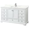 White / Giotto Quartz Top / Polished Chrome Hardware