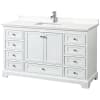 White / White Quartz Top / Polished Chrome Hardware