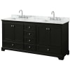 Dark Espresso / White Carrara Marble Top / Polished Chrome Hardware