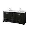 Dark Espresso / White Carrara Marble Top / Polished Chrome Hardware