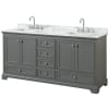 Dark Gray / White Carrara Marble Top / Polished Chrome Hardware