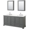 Dark Gray / White Quartz Top / Polished Chrome Hardware