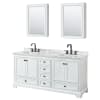 White / White Carrara Marble Top / Matte Black Hardware