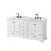 White / White Carrara Marble Top / Matte Black Hardware
