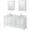 White / White Carrara Marble Top / Brushed Gold Hardware