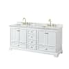 White / White Carrara Marble Top / Brushed Gold Hardware