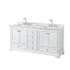 White / White Carrara Marble Top / Polished Chrome Hardware