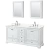 White / Giotto Quartz Top / Polished Chrome Hardware