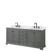 Dark Gray / White Carrara Marble Top / Matte Black Hardware