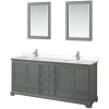 Dark Gray / Carrara Cultured Marble Top / Polished Chrome Hardware