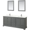 Dark Gray / Giotto Quartz Top / Polished Chrome Hardware