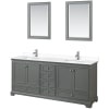 Dark Gray / White Cultured Marble Top / Polished Chrome Hardware