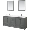 Dark Gray / White Quartz Top / Polished Chrome Hardware