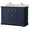 Dark Blue / White Carrara Marble Top / Brushed Gold Hardware