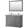 Dark Gray / White Carrara Marble Top / Polished Chrome Hardware