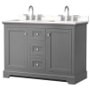 Dark Gray / White Quartz Top / Polished Chrome Hardware