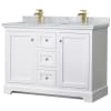 White / White Carrara Marble Top / Brushed Gold Hardware