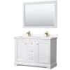 White / White Cultured Marble Top / Brushed Gold Hardware