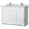 White / White Carrara Marble Top / Polished Chrome Hardware