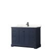 Dark Blue / Carrara Cultured Marble Top / Matte Black Hardware