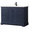 Dark Blue / White Quartz Top / Matte Black Hardware