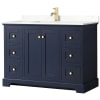 Dark Blue / Giotto Quartz Top / Brushed Gold Hardware