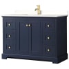 Dark Blue / White Quartz Top / Brushed Gold Hardware