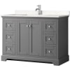 Dark Gray / Carrara Cultured Marble Top / Polished Chrome Hardware