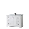 White / White Carrara Marble Top / Matte Black Hardware