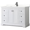 White / Giotto Quartz Top / Matte Black Hardware