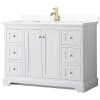 White / Giotto Quartz Top / Brushed Gold Hardware