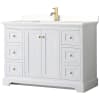 White / White Quartz Top / Brushed Gold Hardware