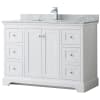 White / White Carrara Marble Top / Polished Chrome Hardware