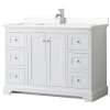 White / Giotto Quartz Top / Polished Chrome Hardware