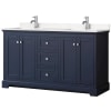 Dark Blue / Carrara Cultured Marble Top / Polished Chrome Hardware