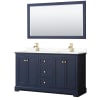 Dark Blue / Giotto Quartz Top / Brushed Gold Hardware