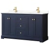 Dark Blue / Giotto Quartz Top / Brushed Gold Hardware