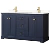 Dark Blue / White Quartz Top / Brushed Gold Hardware