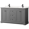 Dark Gray / Carrara Cultured Marble Top / Matte Black Hardware