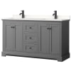 Dark Gray / White Quartz Top / Matte Black Hardware