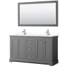 Dark Gray / White Quartz Top / Polished Chrome Hardware