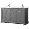 Dark Gray / White Quartz Top / Polished Chrome Hardware